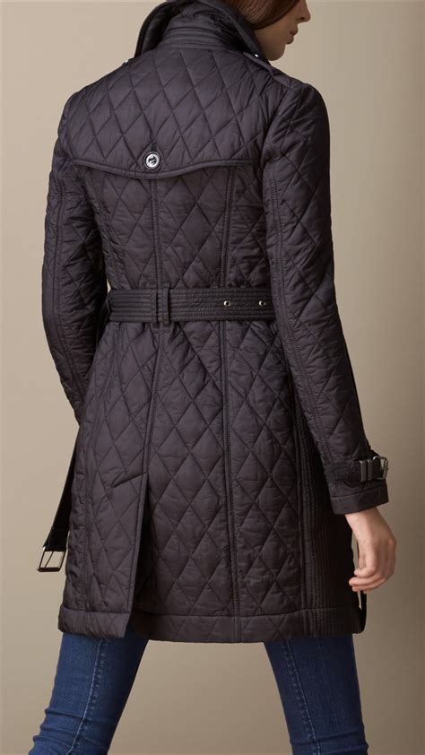 burberry mid length diamond quilted trench coat|Burberry trench coat measurement chart.